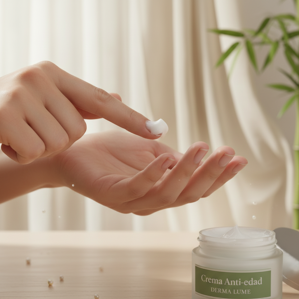 Applicazione crema anti-edad